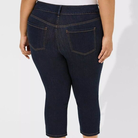 ❤️NWT VINTAGE TORRID CROP JEGGING JEANS - SUPER SOFT - 3 BUTTON WAIST PLUS SIZE - Picture 2 of 13